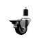 Service Caster 3'' Black Poly Swivel 1-1/2'' Expanding Stem Caster with Brake SCC-EX20S314-PPUB-BLK-PLB-112 - alternate 1